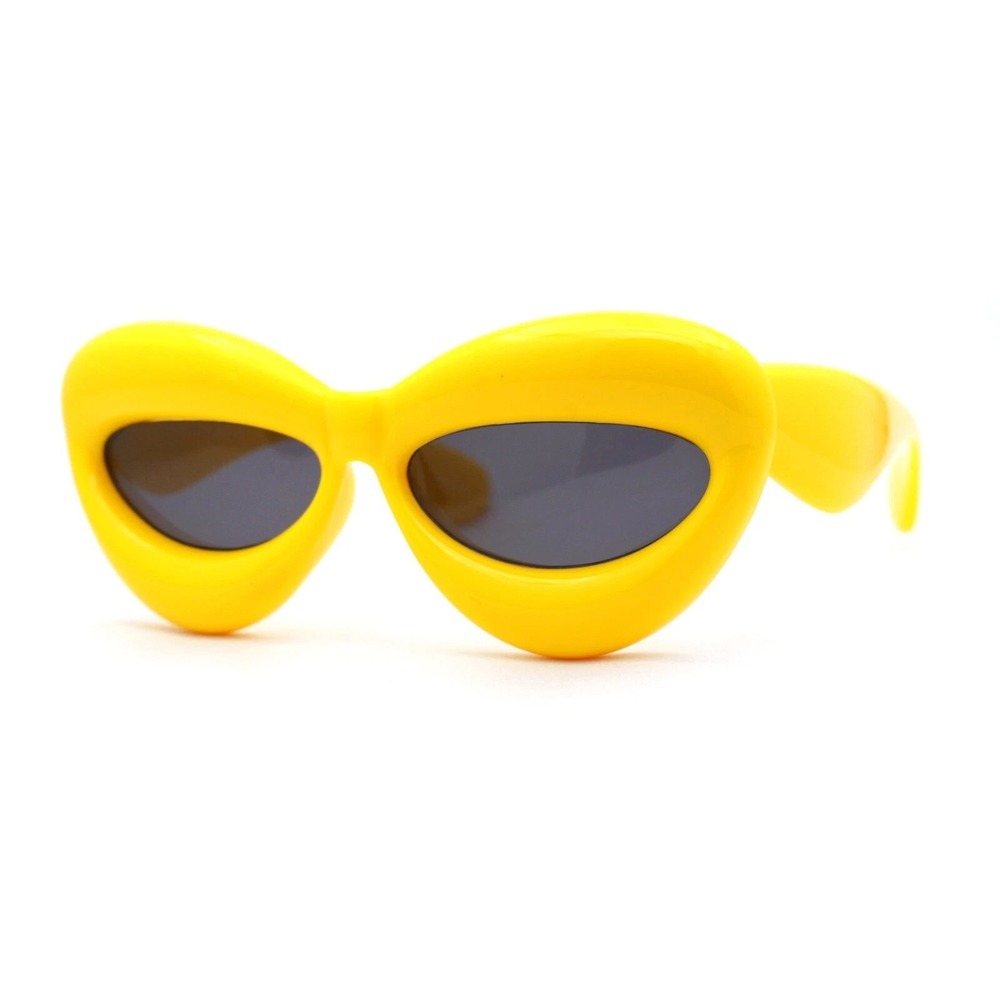 Womens Yellow Mod GoGo Sunglasses Funky Retro Bold Fashion Statement Festival